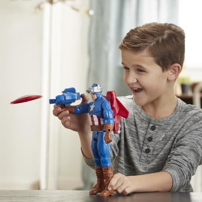 MARVEL AVENGERS - Titan Hero Series - Figurine Captain America de 30 cm  avec des ailes - pour enfants à partir de 4 ans - Cdiscount Jeux - Jouets