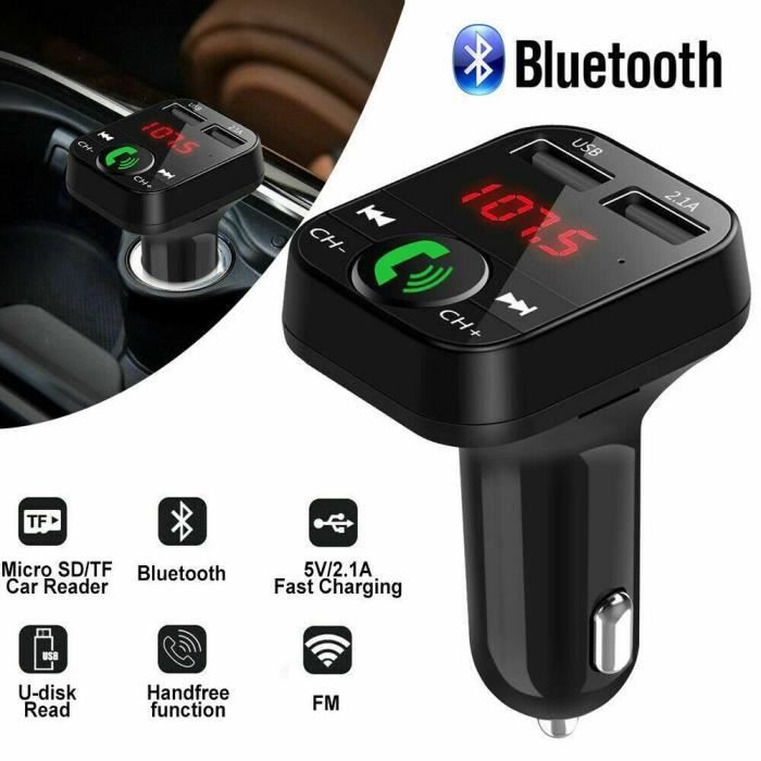 Transmetteur fm Bluetooth,Voiture Chargeur Lecteur MP3, Adaptateur Radio  Sans Fil Kit Émetteur - Cdiscount Auto