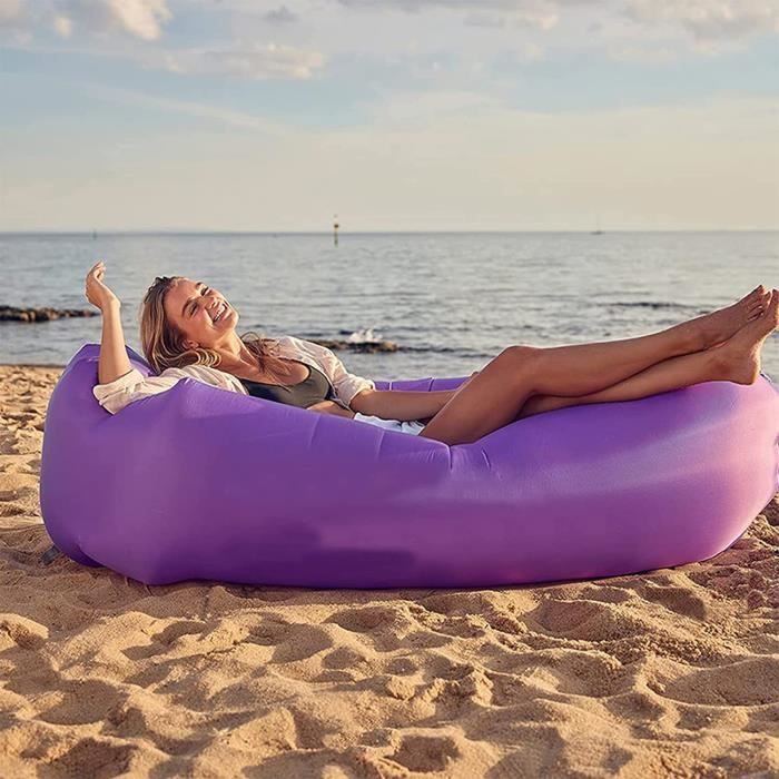 Canapé Gonflable Extérieur - Hamac Piscine, Plage, Camping - Gonflage Sans Pompe, 185 Cm, Support 200 Kg - 3