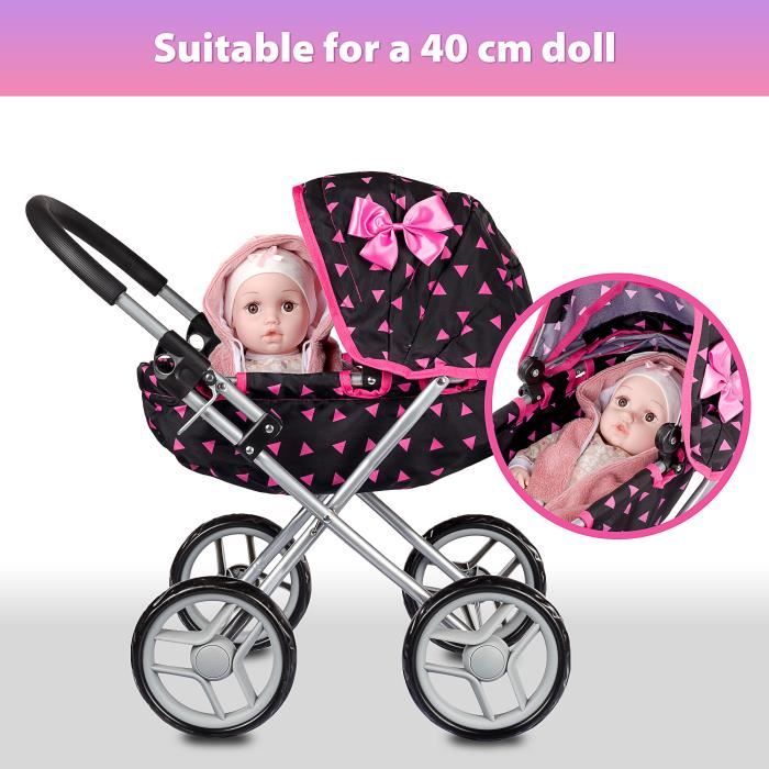 Kinderplay Poussette Poupee, Landeau Poupee Fille - Poussette pour Poupées,  Poussette de Conception Légère Stable, KP0290R - Cdiscount Jeux - Jouets