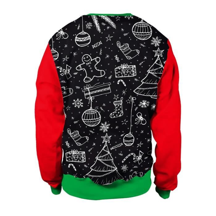 Pull De Noël Unisexe 3D Moche – Col Rond, Imprimé Fun & Coloré Pour Adultes & Ados