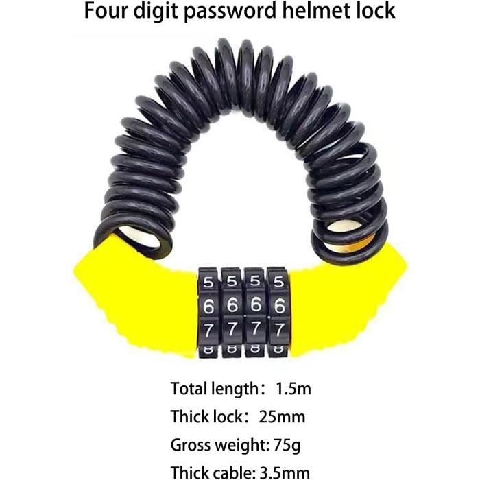 NIXRET Antivol Vélo à Code 3 Chiffres – Câble En Acier Inoxydable, Cadenas De Pontet – Pour Vélo, Trottinette, Casque, Armoire – Haute Sécurité