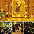 Guirlandes Lumineuses Solaires Extérieur Etoile 50 LEDs  9.5m avec 8 Modes Décoration pour Jardin Chambre Fête Soirée Blanche-3