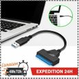  Câbles SATA Convertisseur SATA vers USB3.0 Câble adaptateur USB 3.0 à 2.5"SATA 3 pour disque dur UASP, câble Sata USB 3. 192316 -3