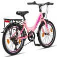 Licorne Bike Stella Premium City Bike 24,26 et 28 pouces – Vélo hollandais, Garçon [20, Rose]-3