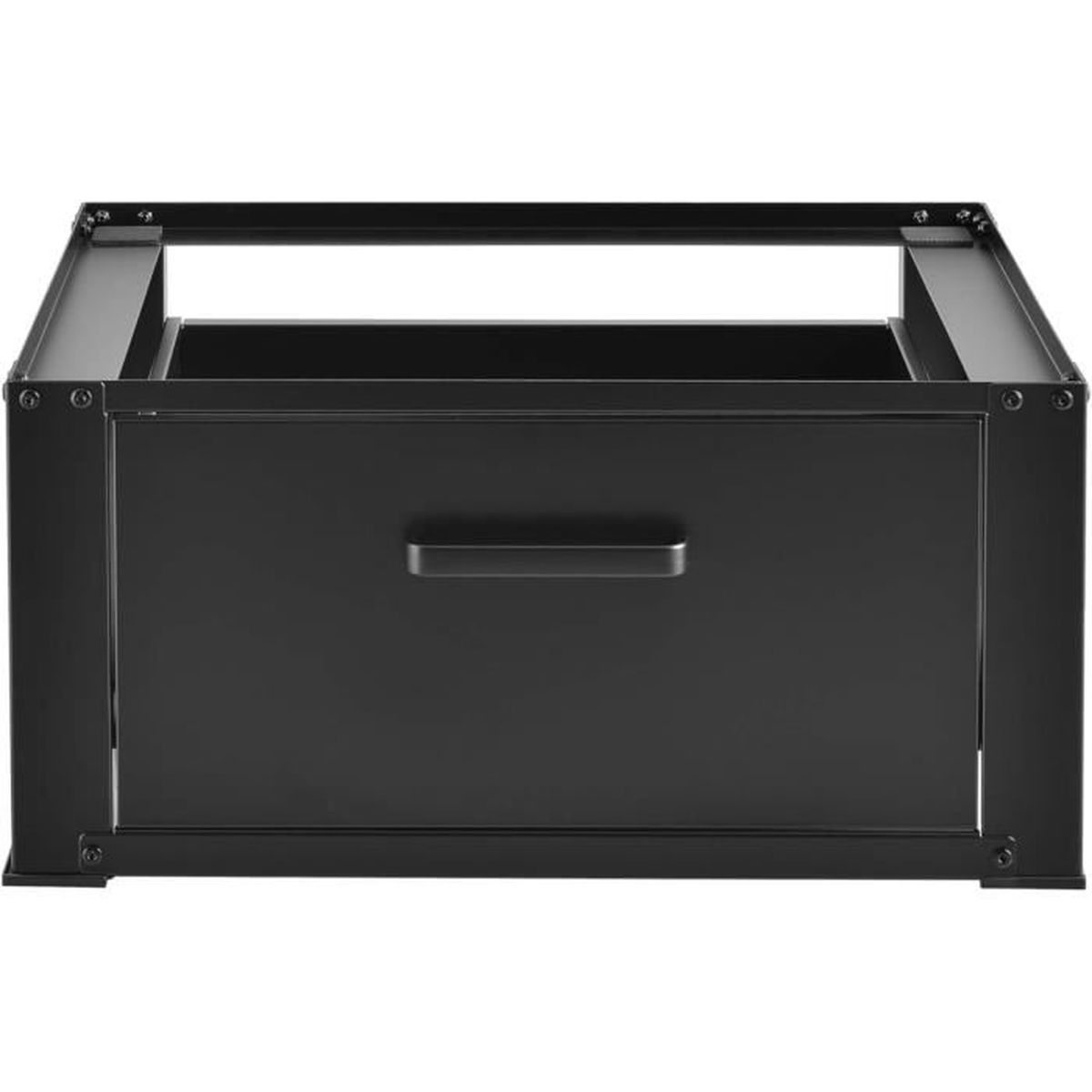Kit De Superposition Intercalaire Lave-Linge Sèche-Linge Support De Lave Linge Avec Tiroir Acier Aluminium Noir 63 X 54 X 31 Cm En Casa