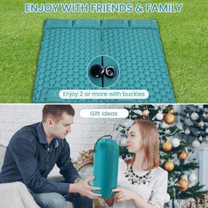 Matelas Gonflable Double Vert Pour Invités – Lit D’appoint Camping Ou Maison