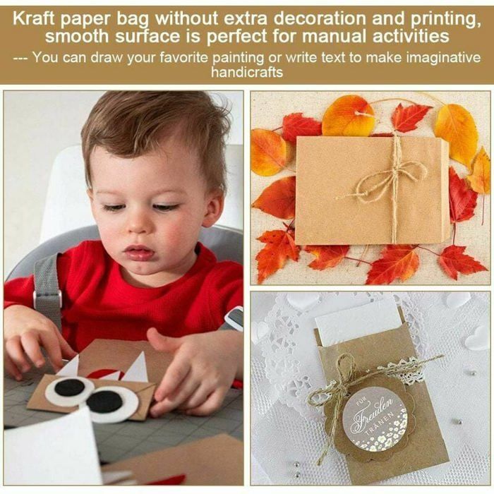 Sachet Kraft Logbuch-Verlag 20 Petites Sacs En Papier 10,5 X 6,5 X 29 Cm Avec Fenêtre De Vision 20 étoiles En Bois Marron Naturel - Emballage Cadeaux Give-Away Sac Kraft