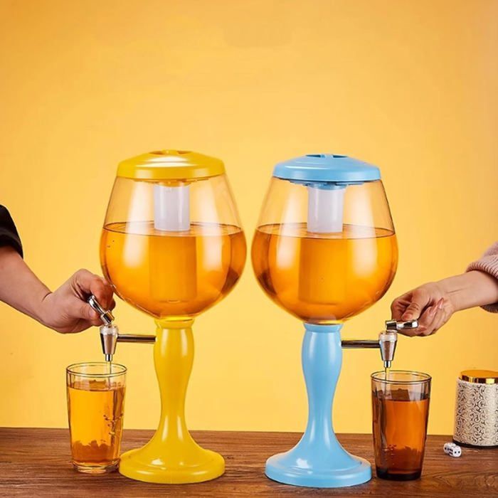 Girafe à Bière 3L En Inox – Distributeur De Boissons Chaudes/froides – Avec Bac à Glace Et Réchaud – Pour Fêtes, Barbecues, Restaurants