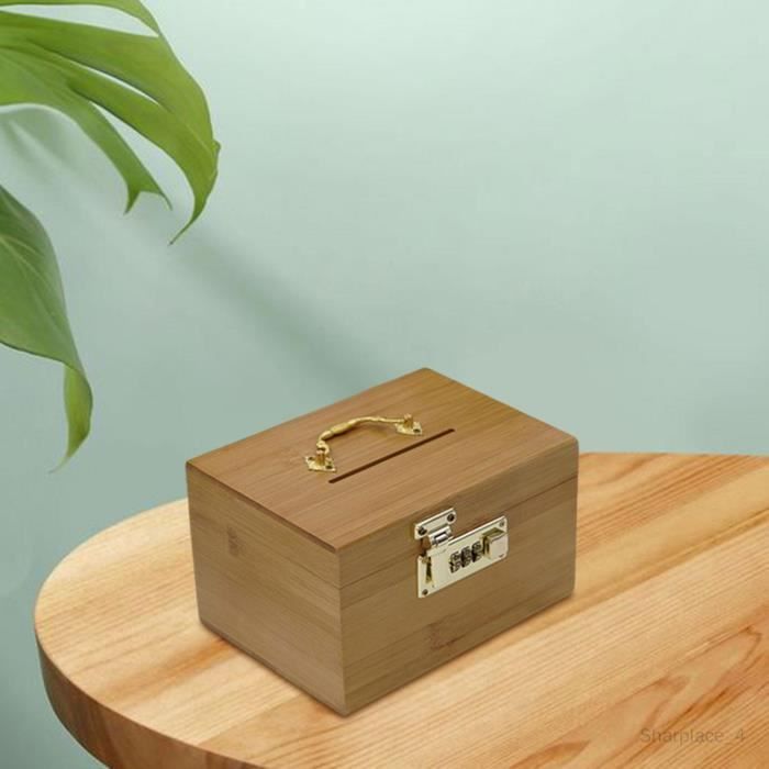 Tirelire En Bois Brut Wooden World - 10x10x7.5 Cm - Idéale Pour La Décoration, Le Découpage, La Pyrogravure - Ouverture Facile Par Clip - Pour épargne Ou Loisirs Créatifs