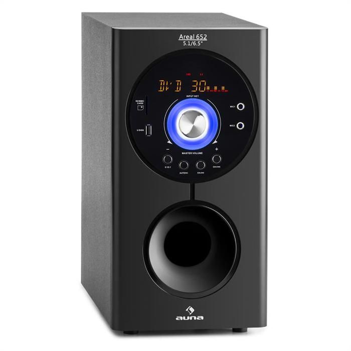 AUNA Linie-300-WH - Ensemble 5 Enceintes Home Cinema 5.0 265W RMS - Blanc Élégant