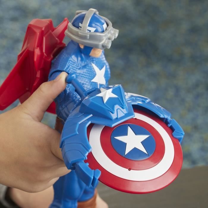 Marvel Avengers Captain America Titan Hero 30 Cm - Figurine Articulée 2018 - Très Bon État Super-héros Figurine 30 Cm