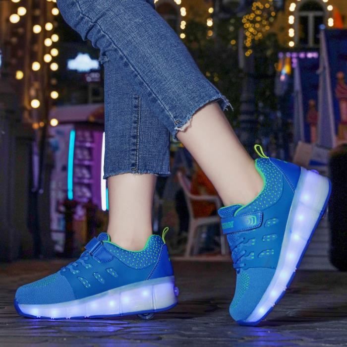 Baskets Enfants LED Chaussures Roller USB Charge Skateshoes