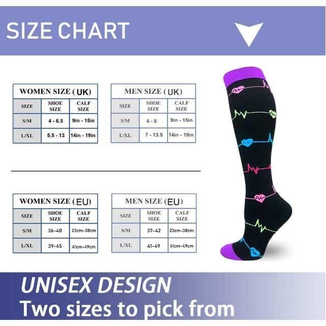 Chaussettes De Compression Yolhloy - Lot De 6 Paires Hautes - Pour Sport, Voyage Et Jambes Lourdes - Homme Et Femme - 3