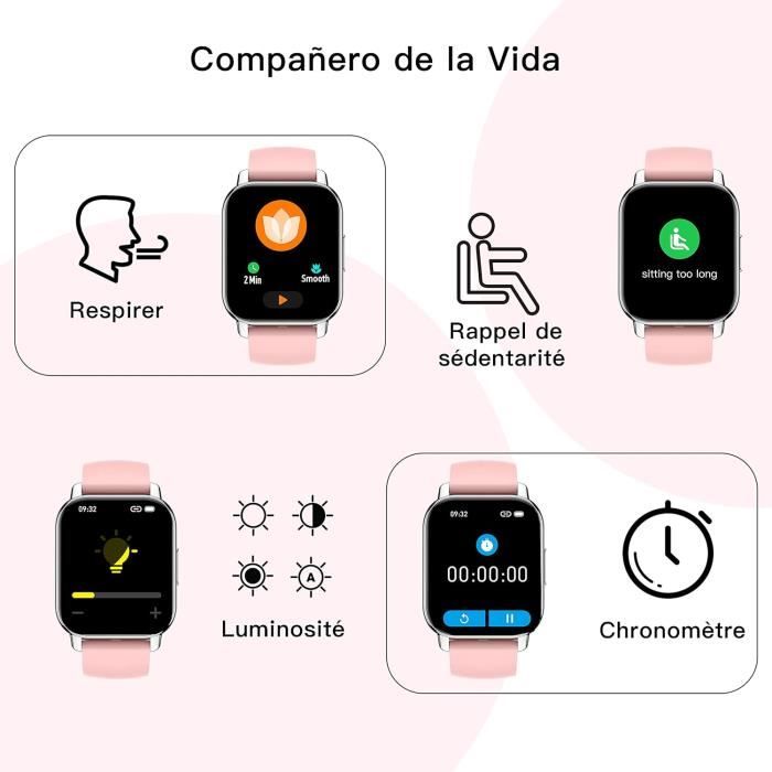 Montre Connectée 1,83" - Appels Bluetooth, 110+ Modes Sport, Moniteur Sommeil/fréquence Cardiaque - IP68, 5-7 Jours Autonomie - 2