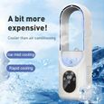 BLANC blanc sans pales 6 vitesses - Puissant, USB, avec humidification et purification - Flux d'air 3D large ang CLIMATISEUR MOBILE