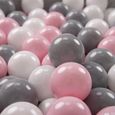 KiddyMoon 100-6Cm Balles Colorées Plastique Pour Piscine Enfant Bébé Fabriqué En EU, Blanc-Gris-Rose Poudré-0