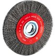 Brosse métallique circulaire pour touret à meuler - PROVENCE OUTILLAGE - Acier ondulé 200mm-0