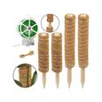 Tuteurs en fibre de coco et bois - Royal Gardineer - 2x 40cm / 2x 30cm - Solution pour plantes grimpantes-0