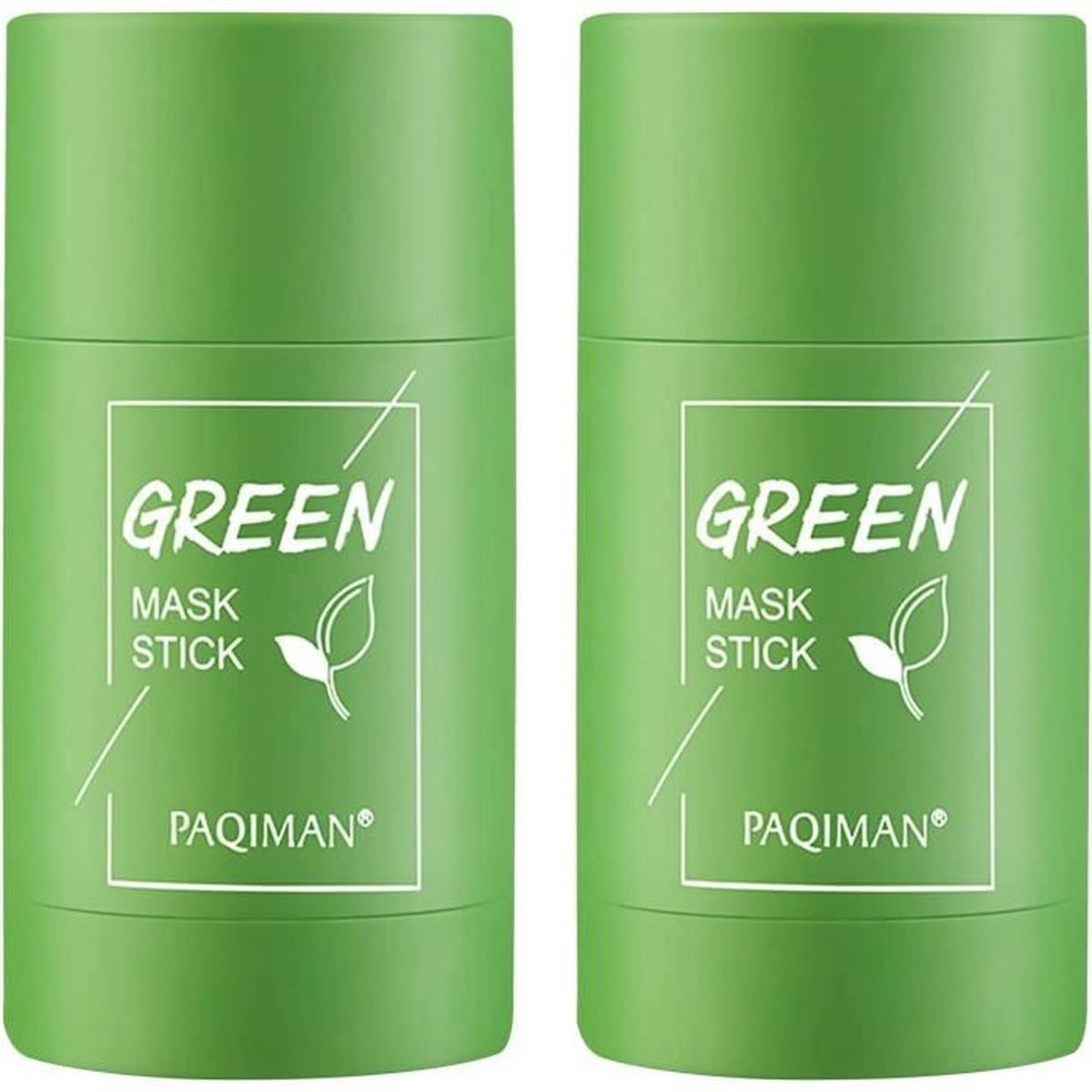 2 Sticks Masque Au Thé Vert - Masque Visage Vert, Soin Purifiant, Neuf Sous Emballage