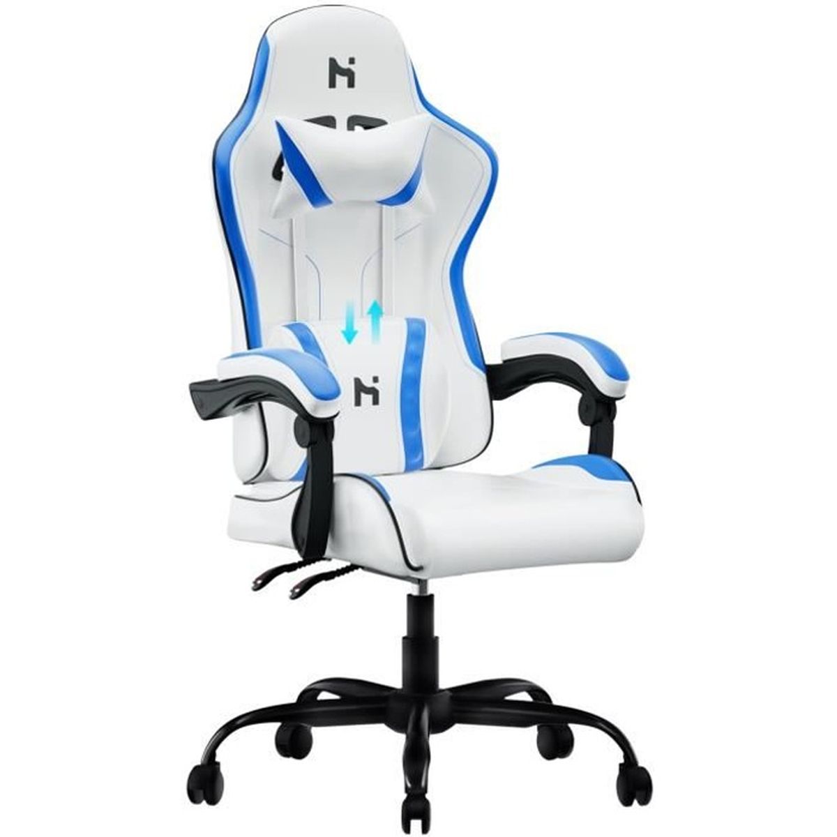 Chaise Gaming YOURLITE Avec Massage Lombaire - Dossier Inclinable, Repose-Pieds, 150kg Max