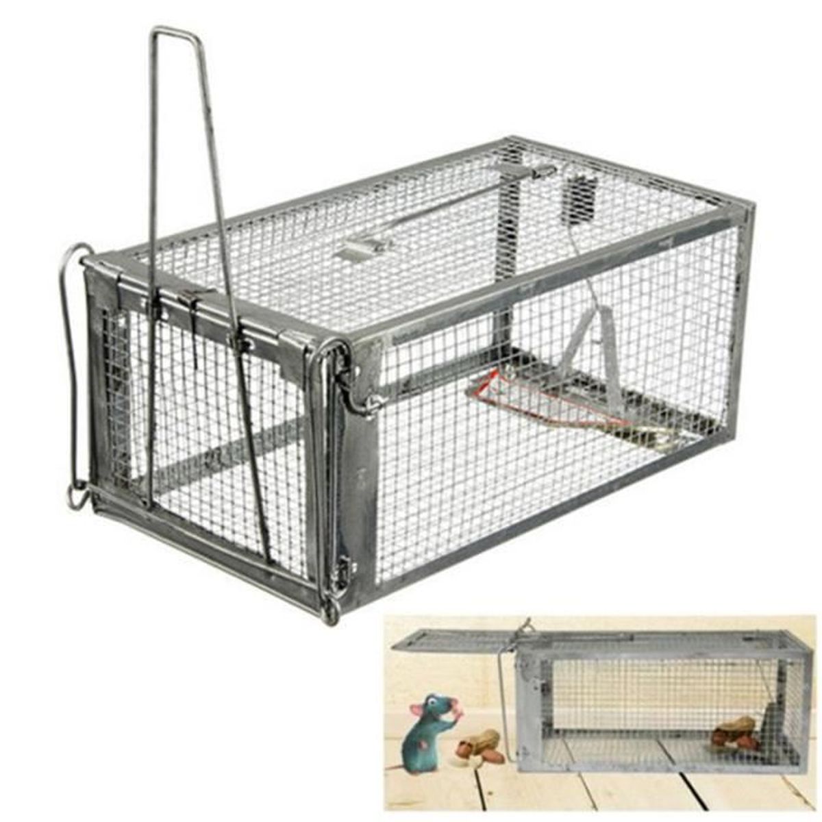 Cage Piège à Rats Et Rongeurs Sans Cruauté - Acier Robuste, Déclenchement Sensible, Capture Vivante