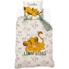 Housse de couette Le Roi Lion Simba - Disney - 140x200 cm - 100% Coton - Blanc