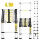 Finether Échelle Télescopique PLIABLE 4.1m Portable 14 Echelons Pliante Escabeau 150kg EN 131 Aluminium Bandes Antidérapantes