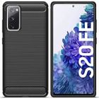 BOOLING Coque - pour Samsung - S20 FE - Noir - Effet Carbon - Anti-Choc - Anti-Rayure