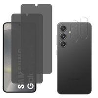 Verre Trempé Noir Anti Espion pour Samsung Galaxy S24 et Protection Caméra [Pack 2] Film Vitre Protection Phonillico®