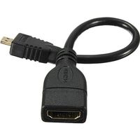 Micro HDMI mâle D vers HDMI femelle Jack Un câble adaptateur convertisseur