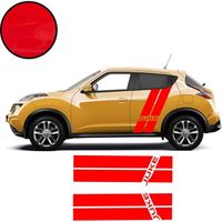 NISSAN JUKE Doubles Bandes latérales 1 - ROUGE - Kit Complet  - voiture Sticker Autocollant