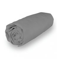 Drap housse en coton 160x200 cm PERCALE gris, par Soleil d'ocre