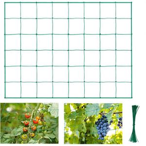 Filet à Ramer Jardin 1.8m × 5m – Treillis Nylon Robuste Pour Tomates, Concombres, Haricots, Plantes Grimpantes + 50 Attaches
