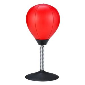 SAC DE FRAPPE Ballon de Frappe d'Entraînement de Bureau Gonflable, Stress de Ventouse, Sac de Frappe de Table, Balle de Vitesse de Boxe rouge