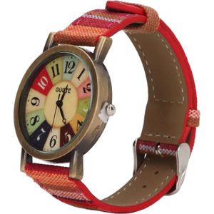 MONTRE Bracelet de montre Hippie Multicolore - Montre Rétro Bouton Batterie Steampunk pour Femme [J5435]