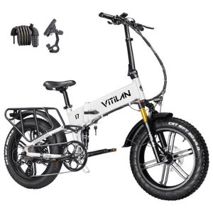 VÉLO ASSISTANCE ÉLEC Vélo électrique pliable Vitilan I7 Pro 2.0 - Blanc - Moteur Bafang 750W - Batterie amovible 48V 20Ah