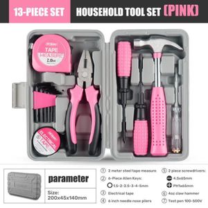 PINCE ELECTRICIEN 13 pièces rose - Ensemble d'outils ménagers généra