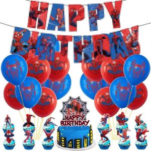 Spiderman Decoration Anniversaire, Spidey Kit Anniversaire 99  Pièces-Bannière, Ballons en Aluminium & Latex, Nappe, Topper Gateau,  Assiette de 7 Pouces, Couteaux, Fourchettes, Serviettes (3 Ans) :  : Cuisine et Maison