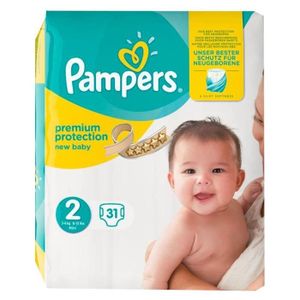 COUCHE Couches Pampers New Baby Taille 2 (3-6Kg) x31 - Lot de 2