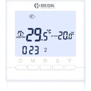 Thermostat numérique LEDLUX avec Boutons programmables pour chaudière à gaz Murale alimentée par 2 Piles AA 86X86X29mm 