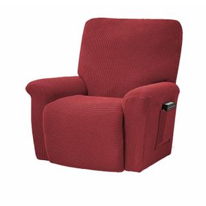 HOUSSE DE CANAPE Housse de fauteuil - Rouge - Avec poche latérale inférieure - Extensible