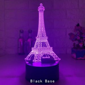 Tour Eiffel Night Light 3d Illusion Lampe Visuelle Chambre Décoration Led  Lampe Avec Télécommande 16 Changer de Couleurs Paris Mode Style Acrylique  Cadeaux
