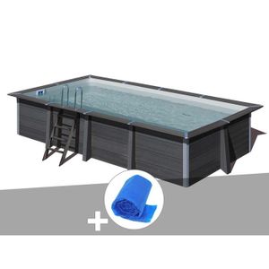 PISCINE Kit piscine composite Gré Avant-Garde rectangulaire 6,06 x 3,26 x 1,24 m + Bâche à bulles 6,06m x 3,26m x 1,24m Bois