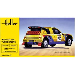 VOITURE À CONSTRUIRE HELLER - Maquette Voiture Peugeot 205 Turbo Rally 