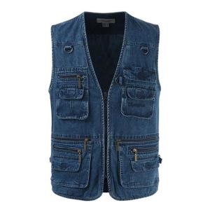 GILET - CARDIGAN Veste sans manches en jean pour hommes veste multi