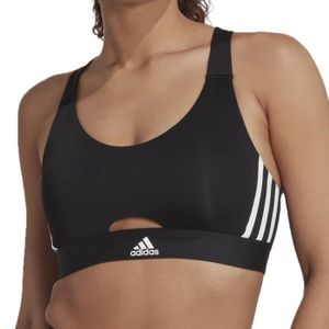 BRASSIÈRE DE SPORT Brassière de sport femme Adidas Powerreact - Noir - Dos nageur - Maintien moyen