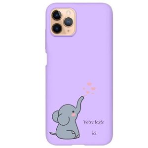 COQUE - BUMPER Coque violet Iphone 11 elephant et coeur