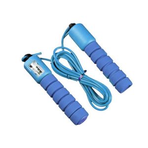 CORDE À SAUTER Blue -Corde à sauter professionnelle avec compteur électronique de 2.9m, comptage de vitesse rapide réglable, équipement d'entraînem