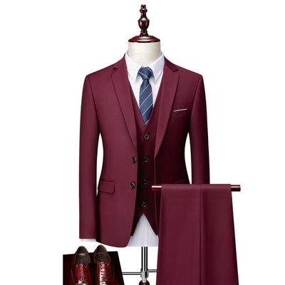 Costume Slim 3 Pièces Homme Generisch – Veste, Gilet, Pantalon – Style Années 70 – Pour Mariage, Bureau, Fête